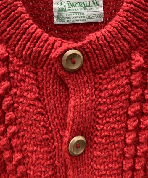 INVERALLAN（インバーアラン）INVERALLAN (インバーアラン) 厚手カーディガン レッド サイズ:表記無しの古着・服飾アイテム