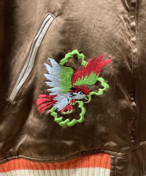 FULLCOUNT（フルカウント）FULLCOUNT (フルカウント) SKAJAN HAWK & DRAGON スカジャン ブラウン サイズ:Lの古着・服飾アイテム