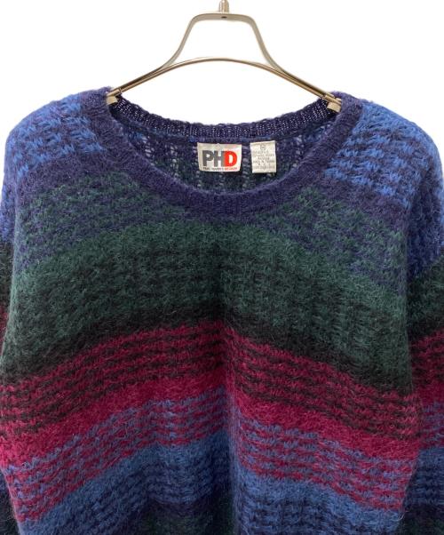 PHD（ピーター・ハッチンソン・デザイン）PHD (ピーター・ハッチンソン・デザイン) 厚手ニット レッド×ブルー×グリーン サイズ:Mの古着・服飾アイテム
