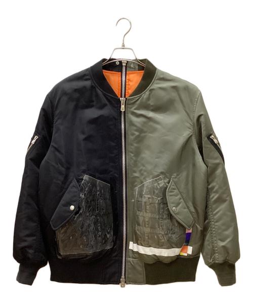 TAKAHIROMIYASHITA TheSoloIst.（タカヒロミヤシタ ザソロイスト）TAKAHIROMIYASHITA TheSoloIst. (タカヒロミヤシタ ザソロイスト) ボンバーフライトジャケット ブラック×カーキ サイズ:44の古着・服飾アイテム