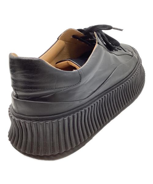 JIL SANDER（ジルサンダー）JIL SANDER (ジルサンダー) プラットフォームレザースニーカー ブラック サイズ:25cmの古着・服飾アイテム