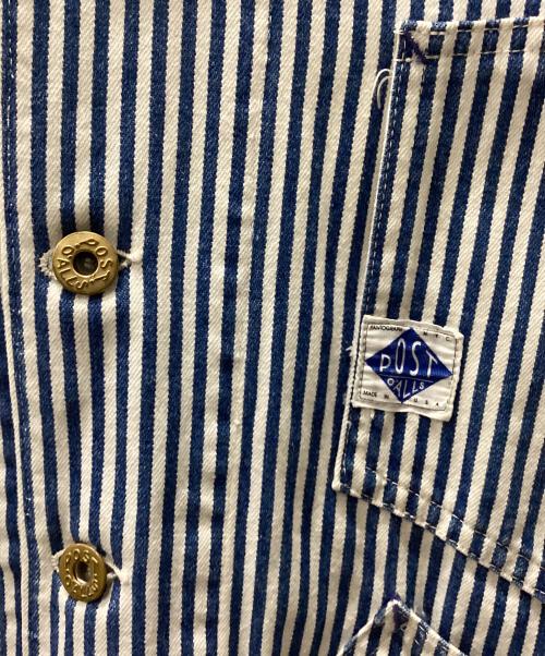 POST O'ALLS（ポストオーバーオールズ）POST O'ALLS (ポストオーバーオールズ) エンジニアジャケット ホワイト×ブルー サイズ:表記無しの古着・服飾アイテム