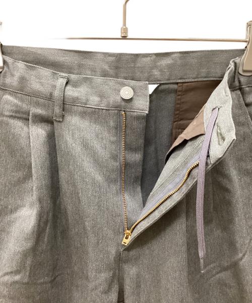 MANUL ALPHABET（マニュアル アルファベット）MANUL ALPHABET (マニュアル アルファベット) TWILL WIDE TROUSERS グレー サイズ:Lの古着・服飾アイテム