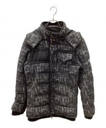 1PIU1UGUALE3 RELAX（ウノピゥウノウグァーレトレ リラックス）の古着「ツィードダウンジャケット」｜ブラック