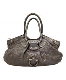 Salvatore Ferragamo（サルヴァトーレ フェラガモ）の古着「ガンチーニハンドバッグ」｜グレー