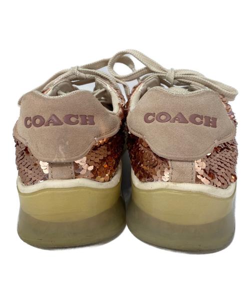 COACH（コーチ）COACH (コーチ) スパンコールスニーカー ピンク サイズ:23.5cmの古着・服飾アイテム