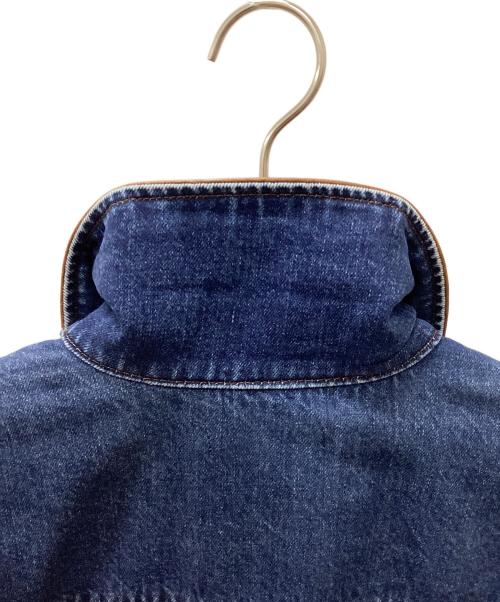 moussy（マウジー）moussy (マウジー) デニムシャツ インディゴ×ブラウン サイズ:FREEの古着・服飾アイテム