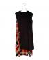 BLUE LABEL CRESTBRIDGE (ブルーレーベルクレストブリッジ) ノースリーブワンピース ブラック×レッド サイズ:S 未使用品：12000円