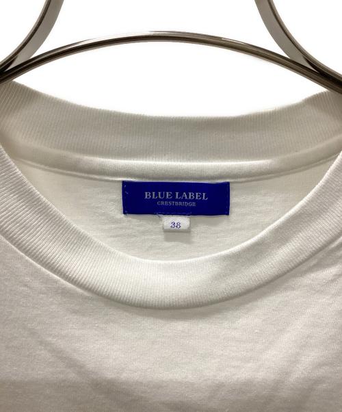 BLUE LABEL CRESTBRIDGE（ブルーレーベルクレストブリッジ）BLUE LABEL CRESTBRIDGE (ブルーレーベルクレストブリッジ) Tシャツ ホワイト×ベージュ サイズ:38の古着・服飾アイテム