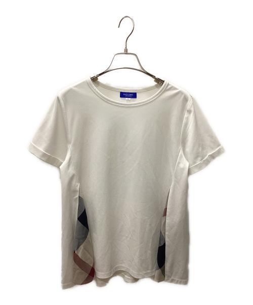 BLUE LABEL CRESTBRIDGE（ブルーレーベルクレストブリッジ）BLUE LABEL CRESTBRIDGE (ブルーレーベルクレストブリッジ) Tシャツ ホワイト×ベージュ サイズ:38の古着・服飾アイテム