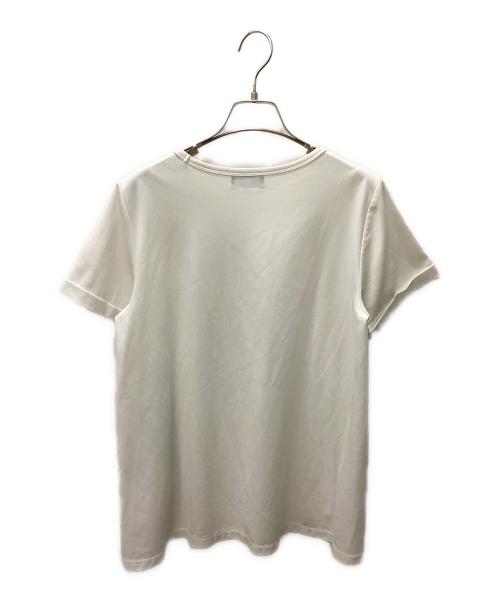 BLUE LABEL CRESTBRIDGE（ブルーレーベルクレストブリッジ）BLUE LABEL CRESTBRIDGE (ブルーレーベルクレストブリッジ) Tシャツ ホワイト×ベージュ サイズ:38の古着・服飾アイテム