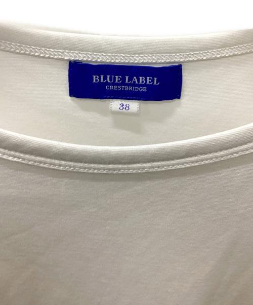 BLUE LABEL CRESTBRIDGE（ブルーレーベルクレストブリッジ）BLUE LABEL CRESTBRIDGE (ブルーレーベルクレストブリッジ) Tシャツ ホワイト×ベージュ サイズ:38の古着・服飾アイテム