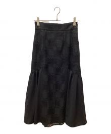 BLUE LABEL CRESTBRIDGE（ブルーレーベルクレストブリッジ）の古着「ラッセルクレストブリッジジャカードマーメイドスカート」｜ブラック