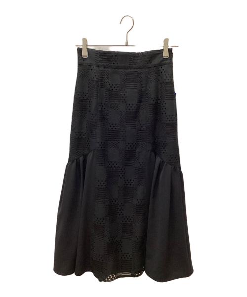 BLUE LABEL CRESTBRIDGE（ブルーレーベルクレストブリッジ）BLUE LABEL CRESTBRIDGE (ブルーレーベルクレストブリッジ) ラッセルクレストブリッジジャカードマーメイドスカート ブラック サイズ:S 未使用品の古着・服飾アイテム