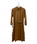 BLUE LABEL CRESTBRIDGEブルーレーベルクレストブリッジ）の古着「長袖ワンピース」｜ブラウン