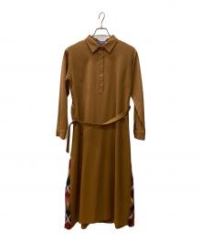 BLUE LABEL CRESTBRIDGE（ブルーレーベルクレストブリッジ）の古着「長袖ワンピース」｜ブラウン