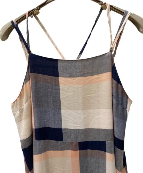 BLUE LABEL CRESTBRIDGE（ブルーレーベルクレストブリッジ）BLUE LABEL CRESTBRIDGE (ブルーレーベルクレストブリッジ) キャミソールワンピース ピンク×ネイビー サイズ:Mの古着・服飾アイテム
