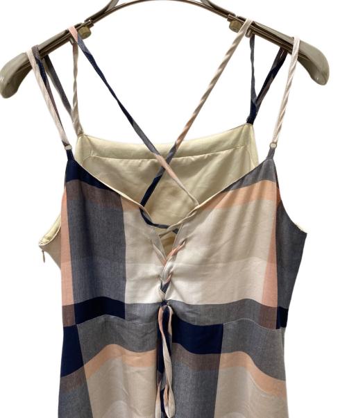 BLUE LABEL CRESTBRIDGE（ブルーレーベルクレストブリッジ）BLUE LABEL CRESTBRIDGE (ブルーレーベルクレストブリッジ) キャミソールワンピース ピンク×ネイビー サイズ:Mの古着・服飾アイテム