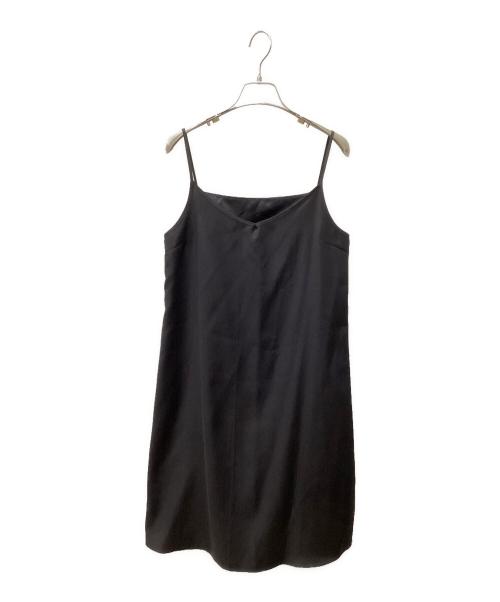 BLUE LABEL CRESTBRIDGE（ブルーレーベルクレストブリッジ）BLUE LABEL CRESTBRIDGE (ブルーレーベルクレストブリッジ) チェックハンマーサテンワンピース ブラック サイズ:38の古着・服飾アイテム