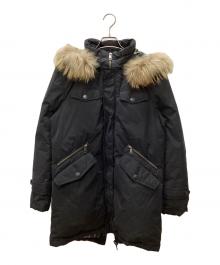 BURBERRY BLACK LABEL（バーバリーブラックレーベル）の古着「ファー付ダウンジャケット」｜ブラック