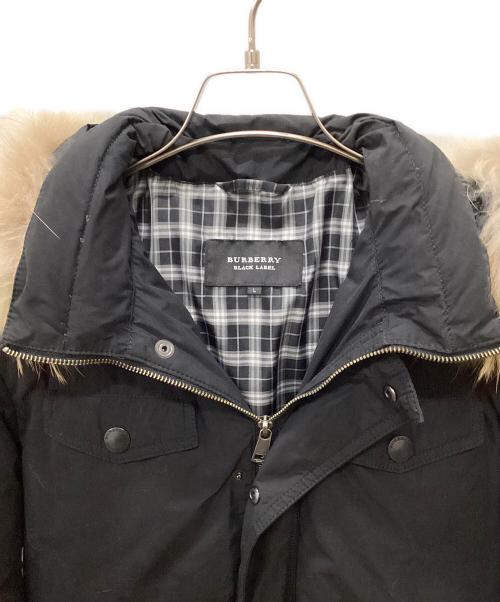 BURBERRY BLACK LABEL（バーバリーブラックレーベル）BURBERRY BLACK LABEL (バーバリーブラックレーベル) ファー付ダウンジャケット ブラック サイズ:Lの古着・服飾アイテム