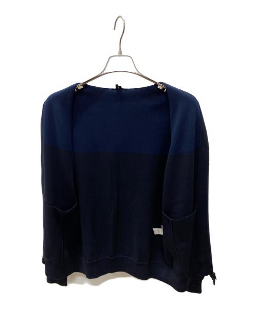 theory（セオリー）theory (セオリー) コットンウールクロップドジップアップブルゾン ネイビー×ブラック サイズ:Sの古着・服飾アイテム