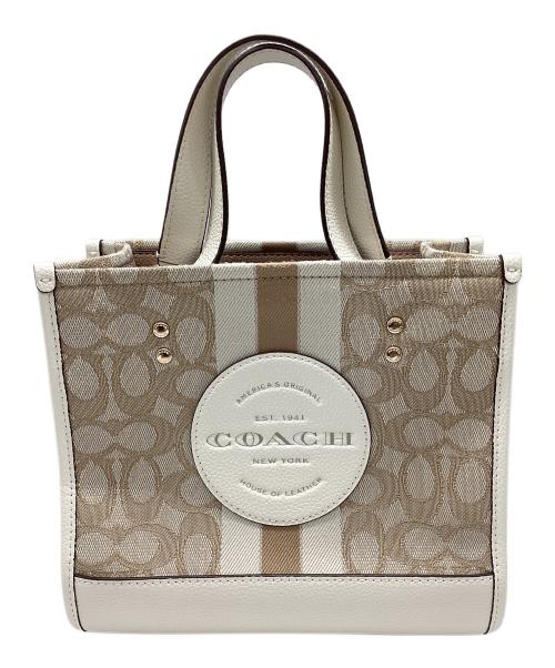 COACH（コーチ）COACH (コーチ) 2WAYショルダーバッグ ベージュ×ホワイトの古着・服飾アイテム