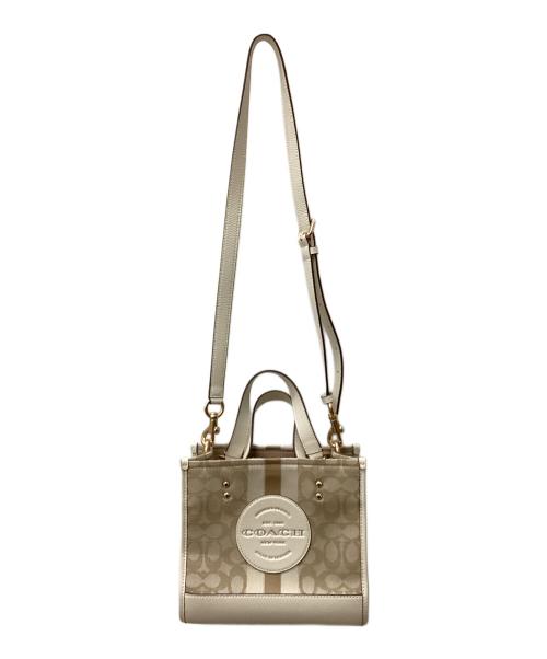 COACH（コーチ）COACH (コーチ) 2WAYショルダーバッグ ベージュ×ホワイトの古着・服飾アイテム