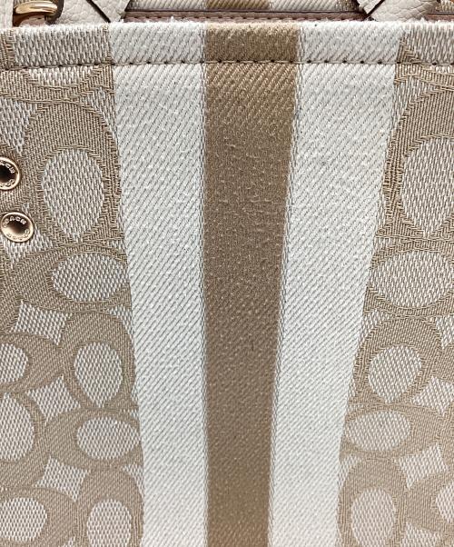 COACH（コーチ）COACH (コーチ) 2WAYショルダーバッグ ベージュ×ホワイトの古着・服飾アイテム