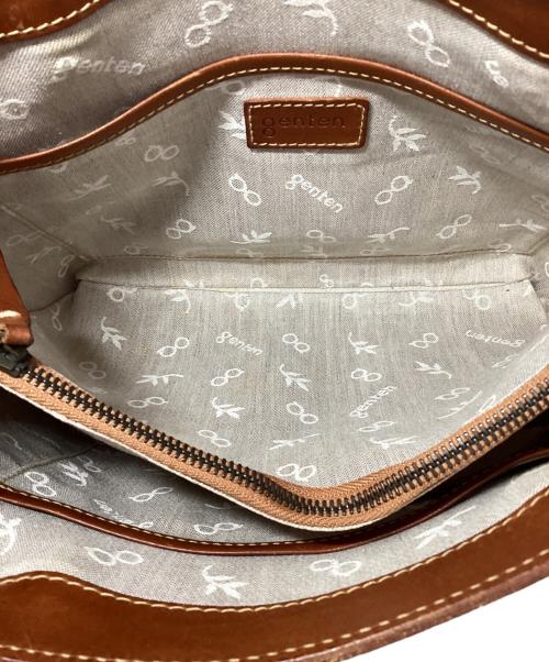 genten（ゲンテン）genten (ゲンテン) レザートートバッグ ブラウンの古着・服飾アイテム