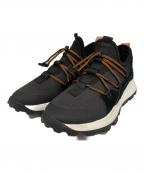 Timberlandティンバーランド）の古着「レザー/ファブリックスニーカー」｜ブラック