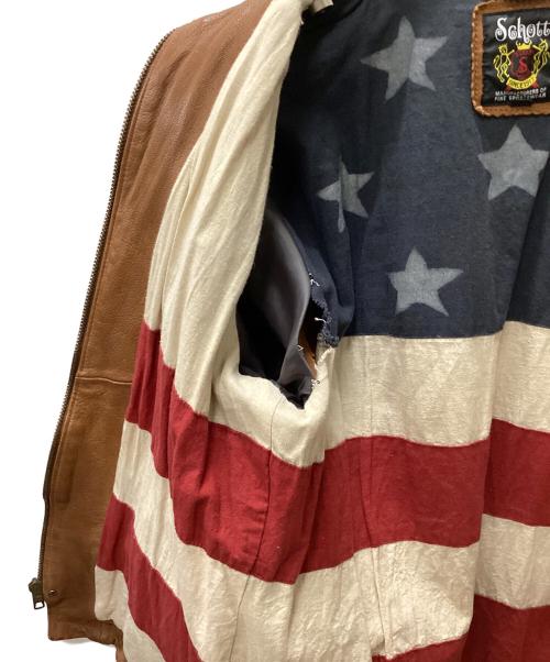 Schott（ショット）Schott (ショット) GOAT SKIN JACKET ブラウン サイズ:Lの古着・服飾アイテム