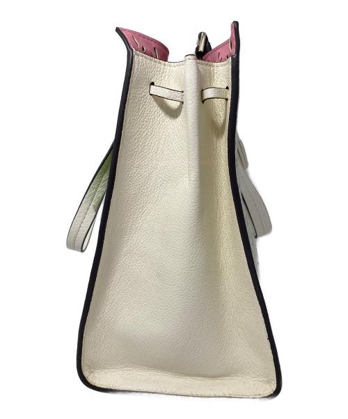 Kate Spade（ケイトスペード）Kate Spade (ケイトスペード) ハンドバッグ ホワイト×ピンクの古着・服飾アイテム