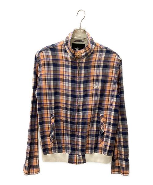 stussy（ステューシー）stussy (ステューシー) ジップジャケット ブルー×オレンジ サイズ:MEDIUMの古着・服飾アイテム