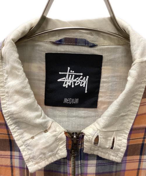 stussy（ステューシー）stussy (ステューシー) ジップジャケット ブルー×オレンジ サイズ:MEDIUMの古着・服飾アイテム