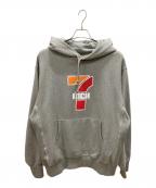 RECOGNIZEレコグナイズ）の古着「7 INCH HOODIE」｜ライトグレー