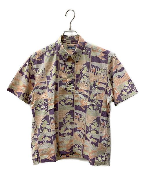 Sun Surf（サンサーフ）Sun Surf (サンサーフ) 半袖シャツ オレンジ×パープル サイズ:記載なしの古着・服飾アイテム