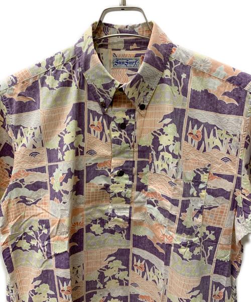 Sun Surf（サンサーフ）Sun Surf (サンサーフ) 半袖シャツ オレンジ×パープル サイズ:記載なしの古着・服飾アイテム