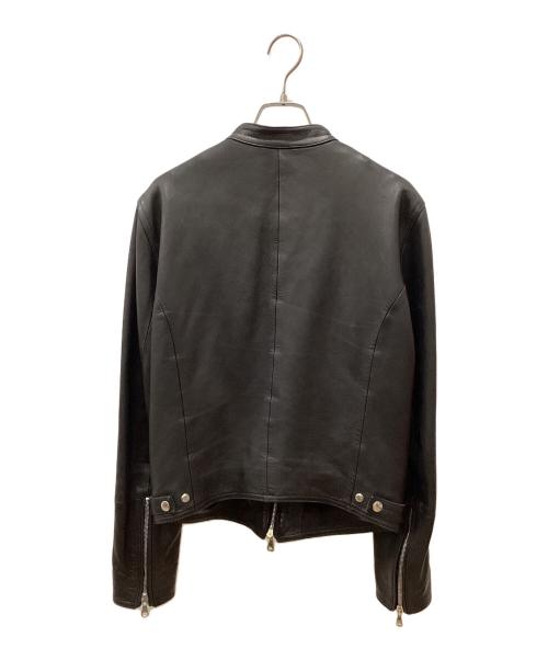 EMMETI（エンメティ）EMMETI (エンメティ) シングルライダースレザージャケット ブラック サイズ:44の古着・服飾アイテム