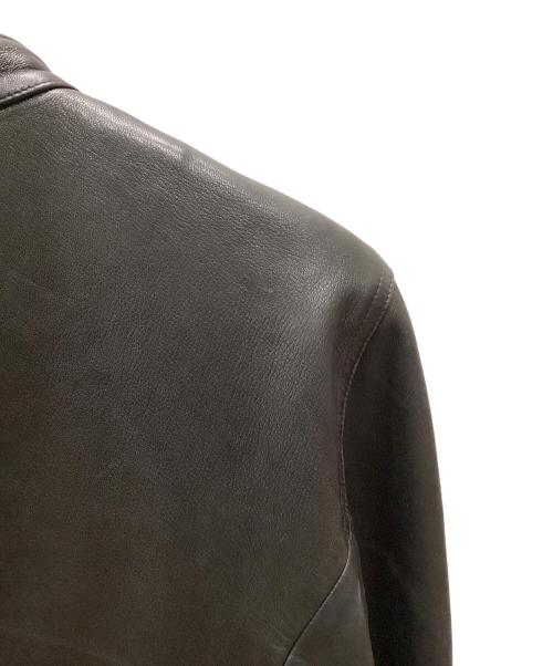 EMMETI（エンメティ）EMMETI (エンメティ) シングルライダースレザージャケット ブラック サイズ:44の古着・服飾アイテム