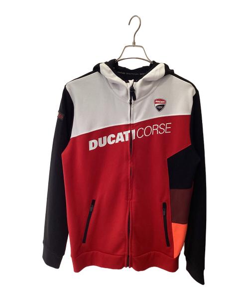 DUCATI CORSE（デュカティ・コルセ）DUCATI CORSE (デュカティ・コルセ) DUCATI CORSE ジップパーカー レッド×ブラック サイズ:Lの古着・服飾アイテム