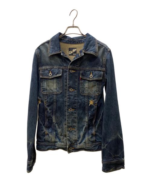 VICTIM（ヴィクティム）VICTIM (ヴィクティム) ダメージ加工デニムジャケット インディゴ サイズ:Lの古着・服飾アイテム