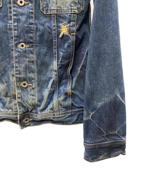 VICTIM（ヴィクティム）VICTIM (ヴィクティム) ダメージ加工デニムジャケット インディゴ サイズ:Lの古着・服飾アイテム