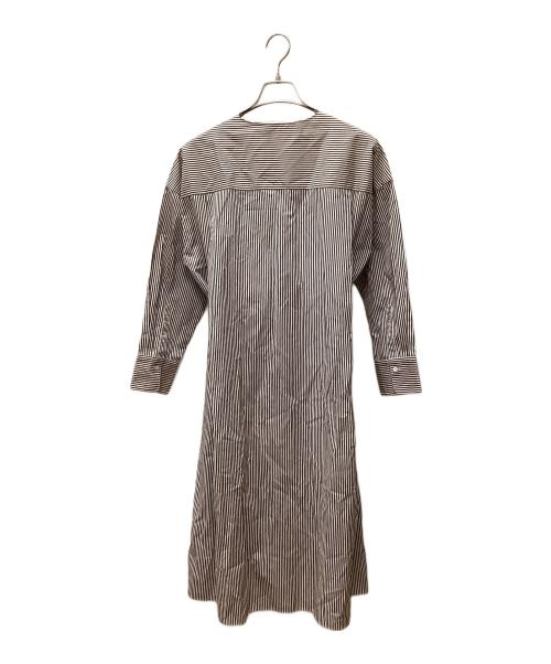 ebure（エブール）ebure (エブール) シャツワンピース ブラウン×ホワイト サイズ:Mの古着・服飾アイテム