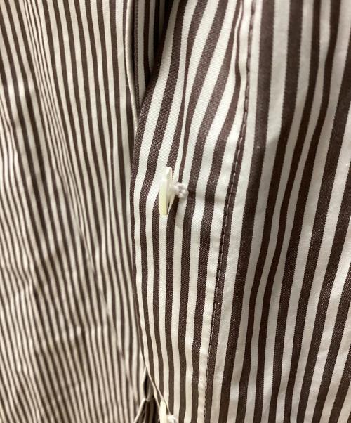 ebure（エブール）ebure (エブール) シャツワンピース ブラウン×ホワイト サイズ:Mの古着・服飾アイテム