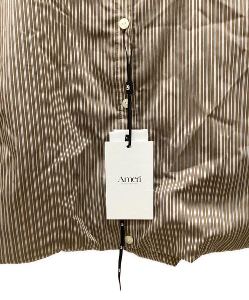 Ameri（アメリ）Ameri (アメリ) STRIPE INVERSION SHIRT TOP ブラウン サイズ:Fの古着・服飾アイテム