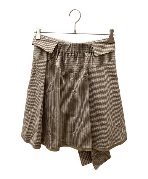 Ameri（アメリ）Ameri (アメリ) STRIPE SHIRT DETAIL MINI SKIRT ブラウン サイズ:Mの古着・服飾アイテム