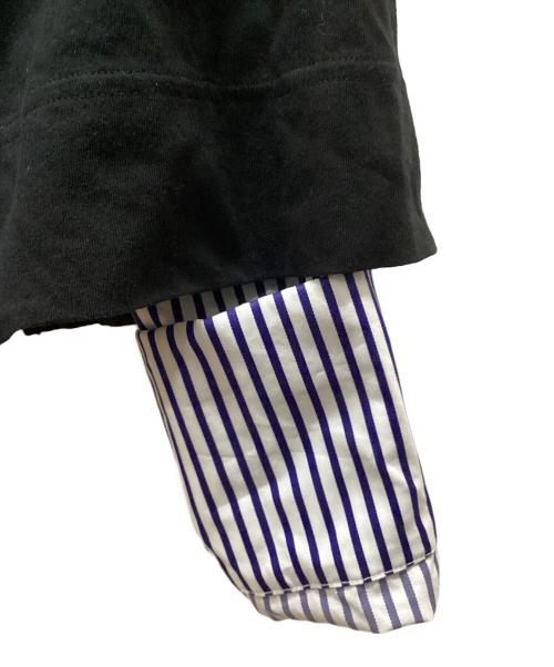 ENFOLD（エンフォルド）ENFOLD (エンフォルド) SHIRT-LAYERED PULLOVER ブルー×ブラック サイズ:38の古着・服飾アイテム