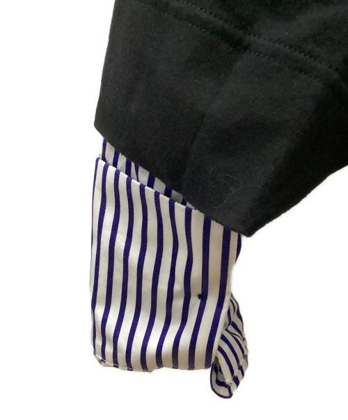 ENFOLD（エンフォルド）ENFOLD (エンフォルド) SHIRT-LAYERED PULLOVER ブルー×ブラック サイズ:38の古着・服飾アイテム