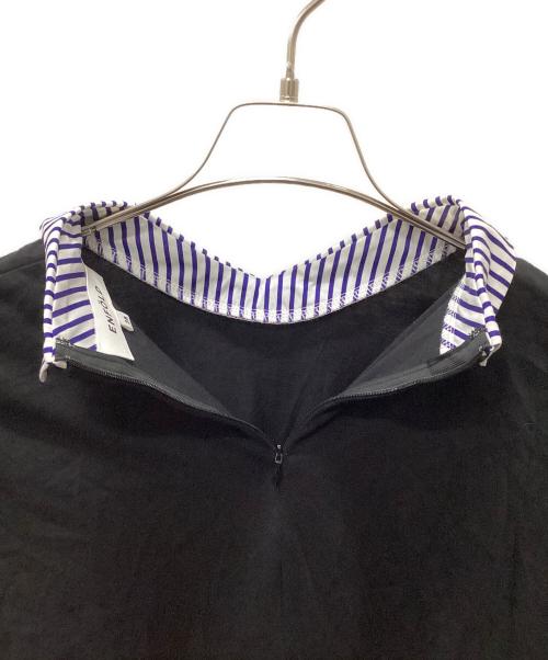 ENFOLD（エンフォルド）ENFOLD (エンフォルド) SHIRT-LAYERED PULLOVER ブルー×ブラック サイズ:38の古着・服飾アイテム